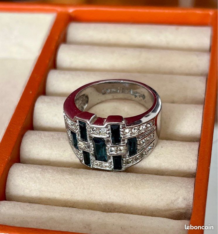 ANCIENNE CHEVALIÈRE BAGUE Argent Massif Vierge D’initiale T 55 Neuf