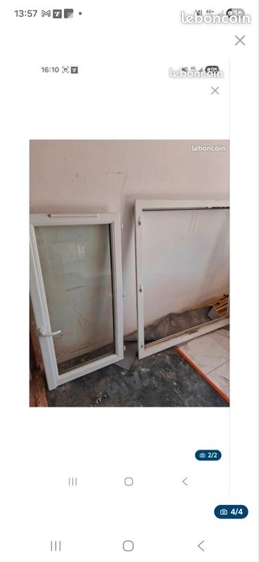 Vends 2 fenetres pvc double vitrage dimension 132x132 (image 2)