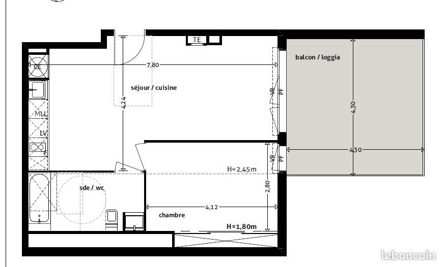 Appartement 2 pièces 46 m² · à Gagnac-sur-Garonne · 46 m² · 660 €/mois