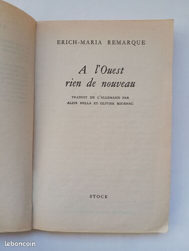 [Livre] A l'ouest rien de nouveau - Bon état (image 2)