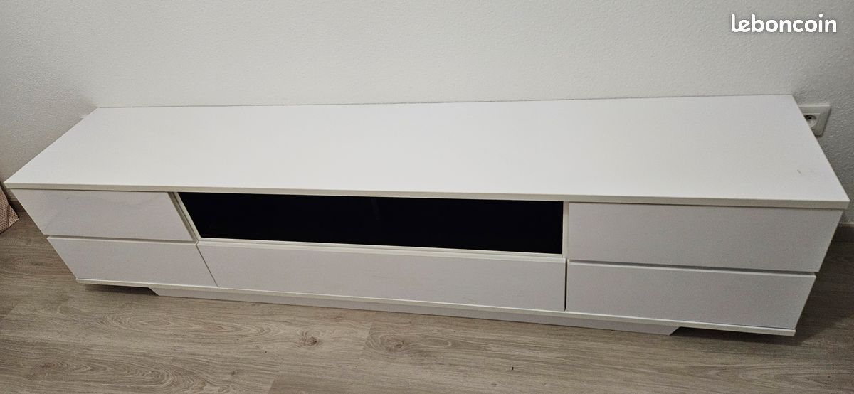 Meuble TV blanc laqué - Bon état - 40 (image 1)