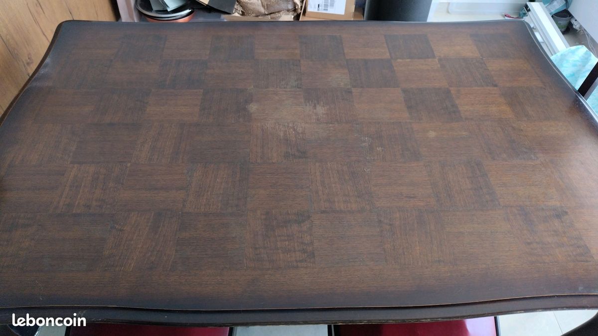 Table antique extensible (98 x 150-240 x 77 cm), bois foncé + 5 chaises (image 4)
