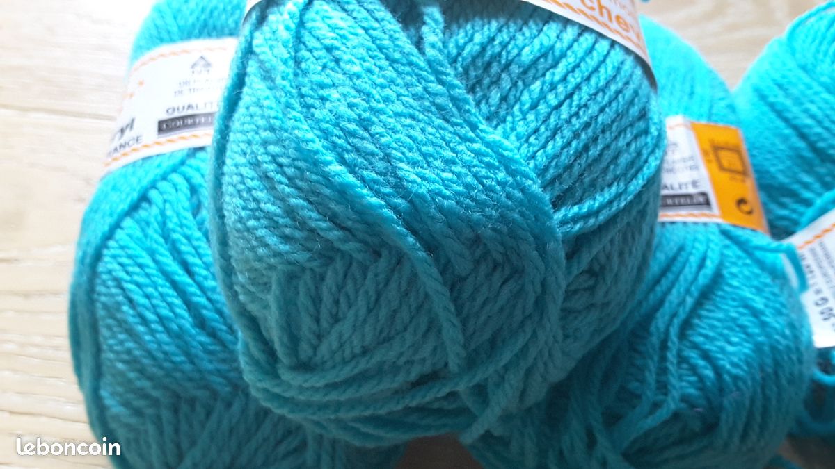 Pelotes - acrylique couleur vert/turquoise (image 3)