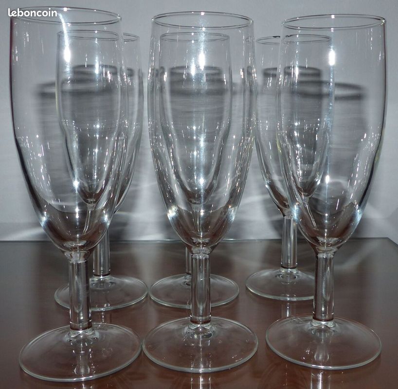 6 verres flûtes à champagne 18cl (image 1)