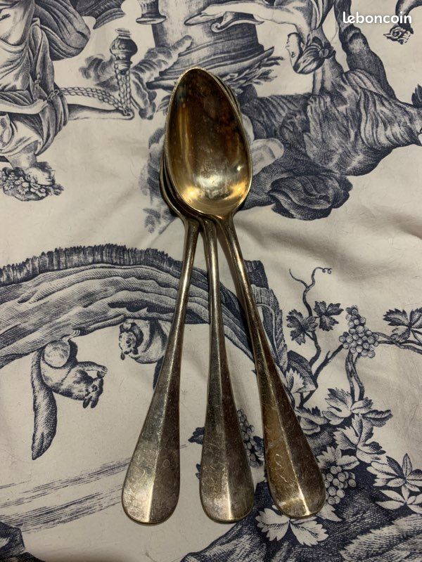 Lot de 3 grandes cuillères Christofle en métal argenté - Arts de la table
