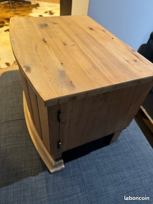 Petit meuble ancien chevet bois année 30/40 (image 3)