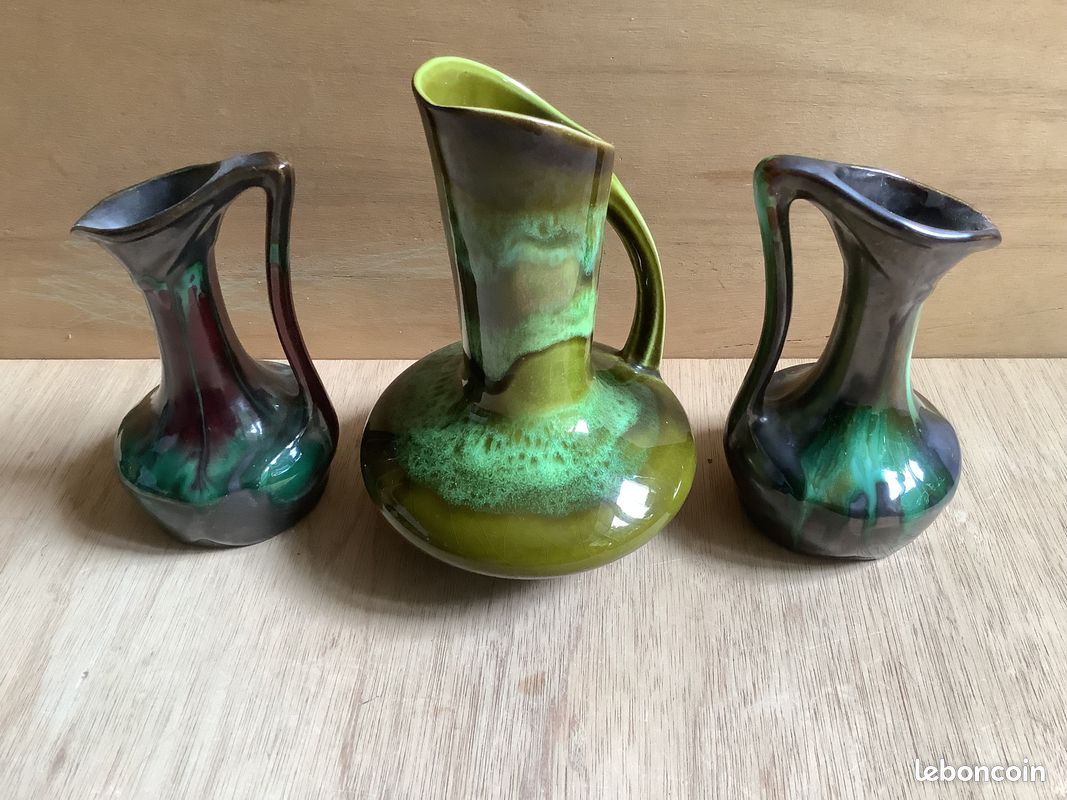 Ensemble 7 céramiques Grès flammés vintage (image 3)