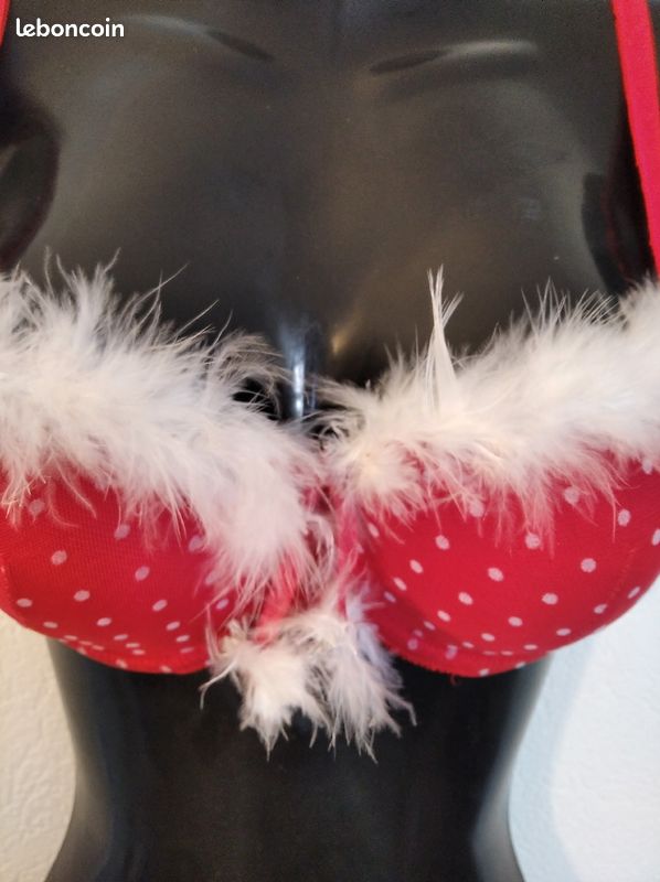 Parure soutien gorge et string sexy Mère Noël (image 2)