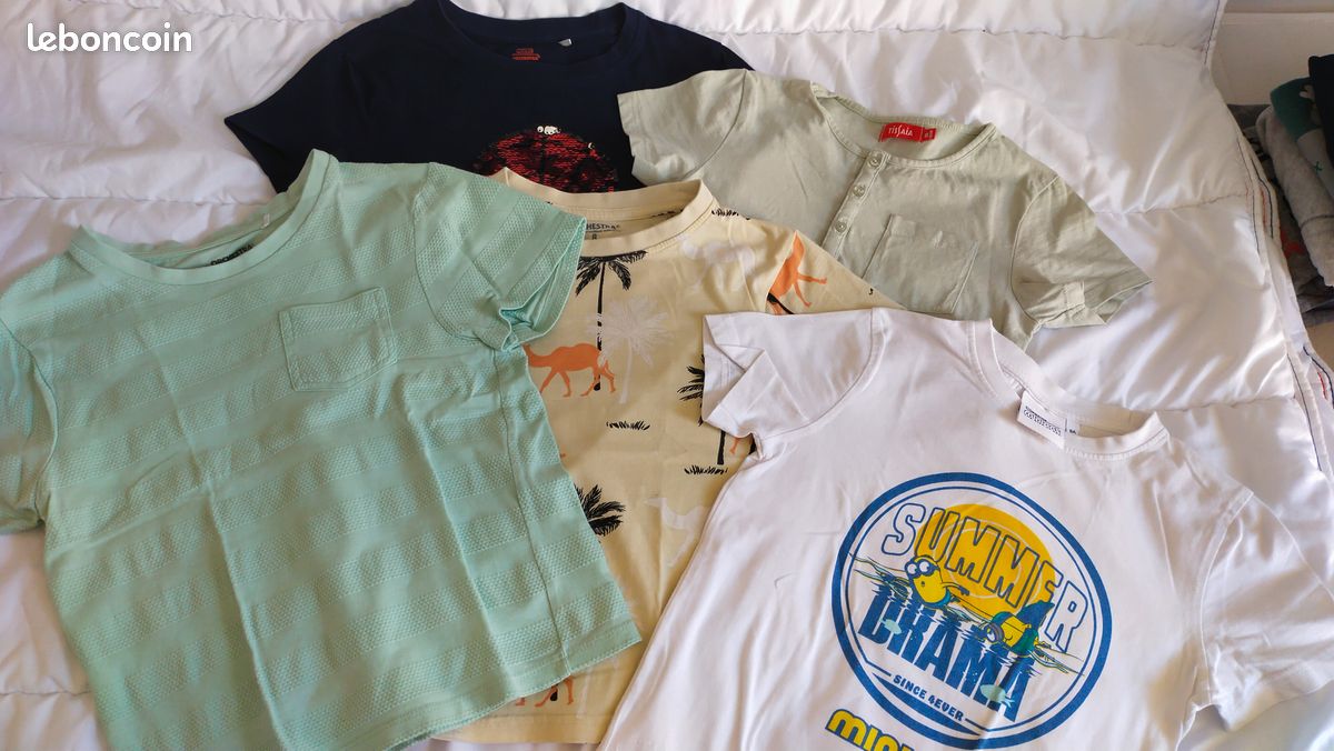 Lot 5 t-shirts garçon 8 ans (lot19) (image 1)