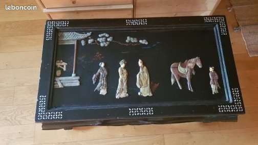 Table basse de style chinois (coromandel / laque de style Shanhai) – (1950-1980) (image 11)
