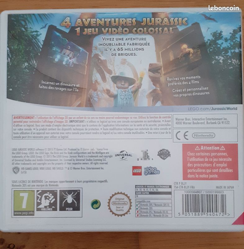 Jeu LEGO Jurassic World Nintendo 3DS (image 3)