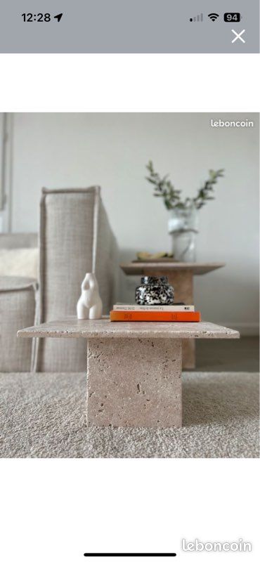 Lot table gigogne travertin (image 2)