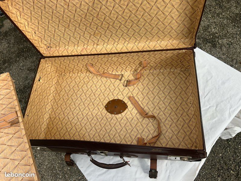 Valise Vintage Années 50 En Fibre Vulcanisée - Mid Century Weekender Rétro