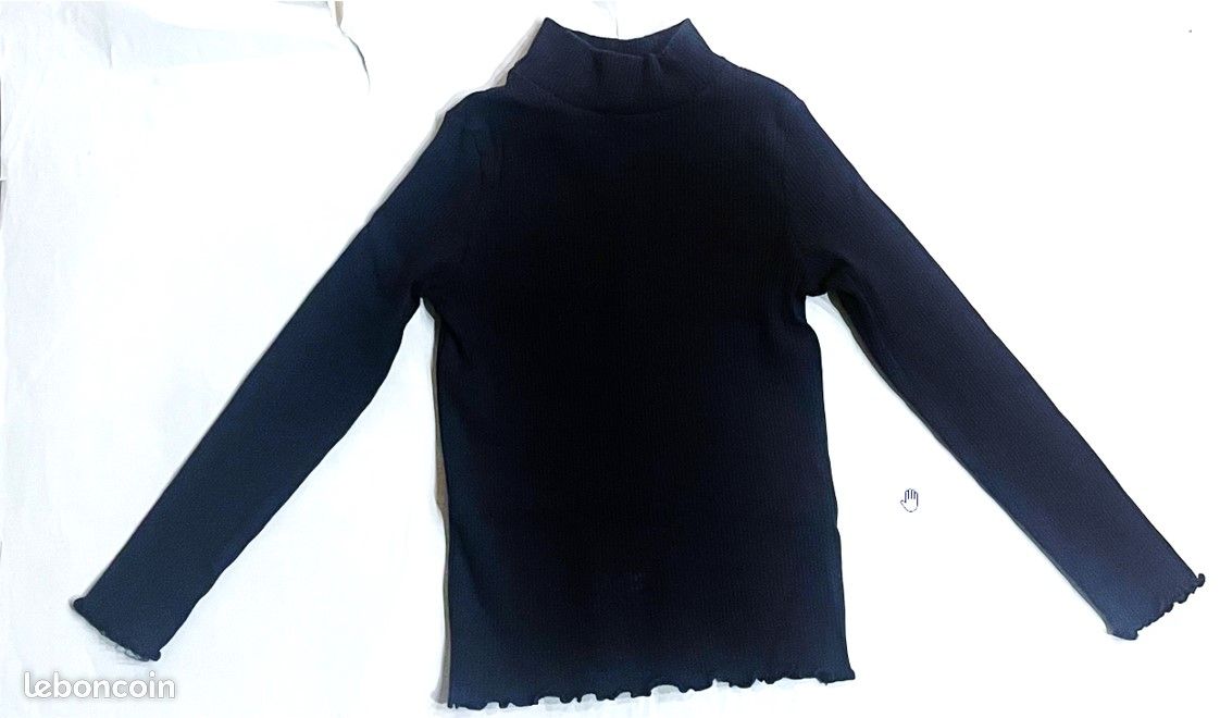 Hiver ski rando sous pull col roulé noir uni côtélé ans, quasi