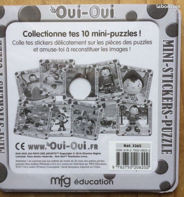 đLivre jeu đ Jeu, mini Stikers PUZZLE ( Oui-Oui (image 2)