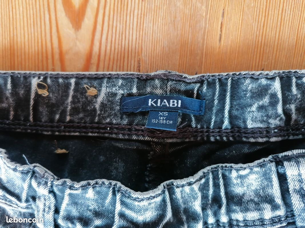 Jegging Noir Kiabi Taille XS (14 Ans) - Occasion Très Bon état, Taille élastiquée