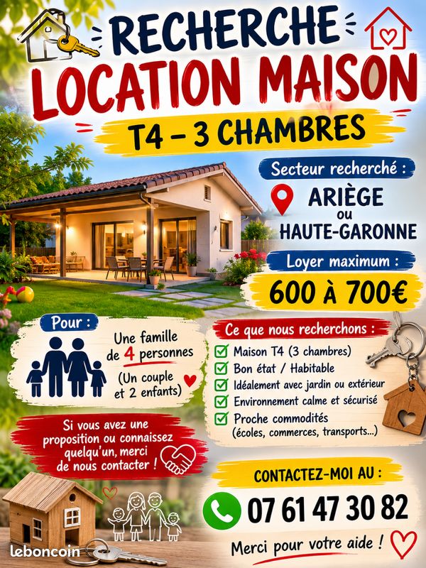 Maison 4 pièces 100 m² · à Cintegabelle · 100 m² · 700 €/mois