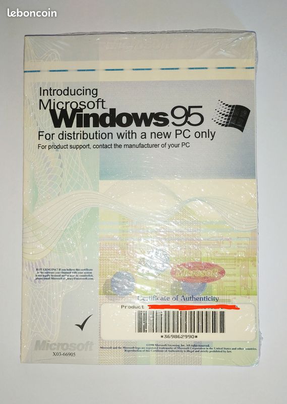 Windows 95 Sous Blister Avec AOL - Licence Neuve - Système D'exploitation Vintage
