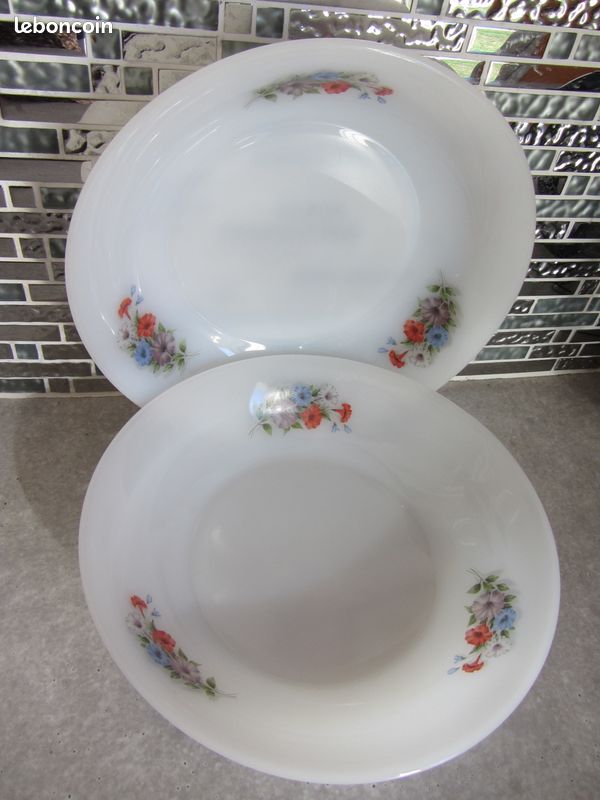 2 plats ronds Arcopal Pétunia (image 1)