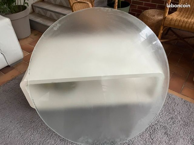 Verre rond opaque pour table (image 1)