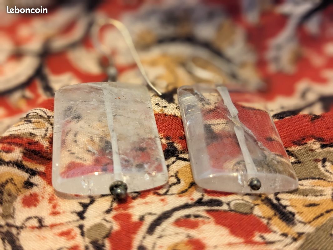 Boucles d'oreilles cristal de roche (image 2)