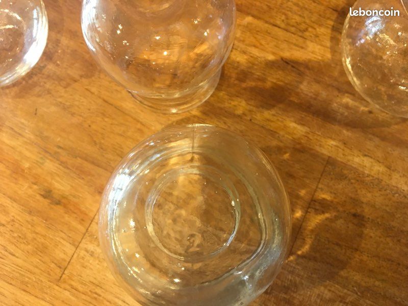 Lot de 8 Anciennes Ventouses Médicales en Verre Moulé Années 1940/1950