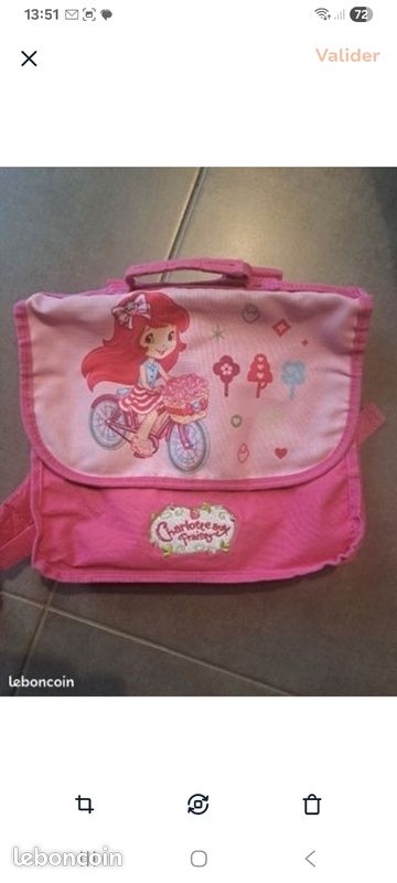 Cartable enfant Charlotte aux fraises (image 1)