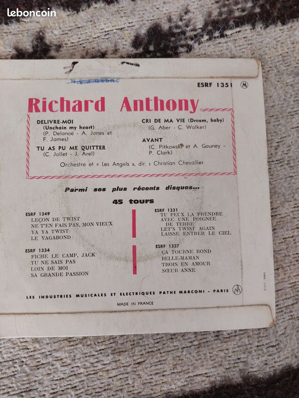 45 tours richard anthony (image 3)