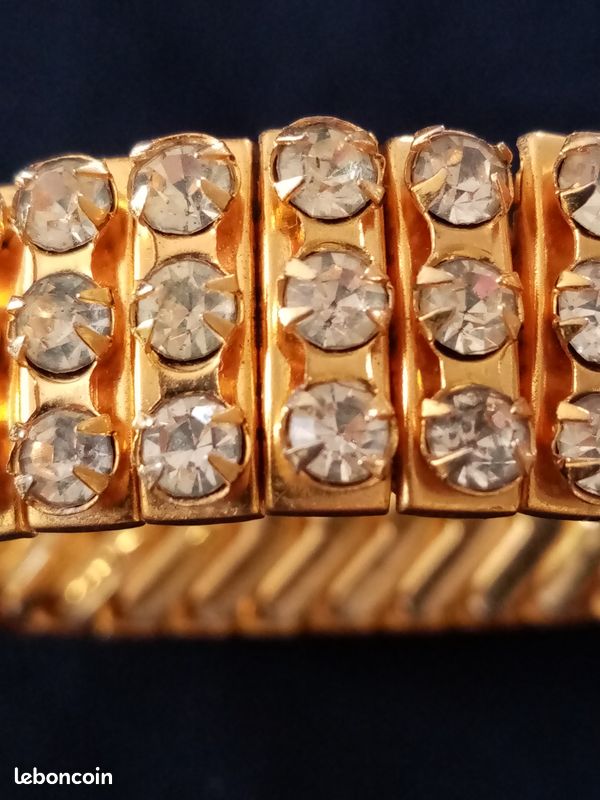 Bracelet doré et strass (image 4)