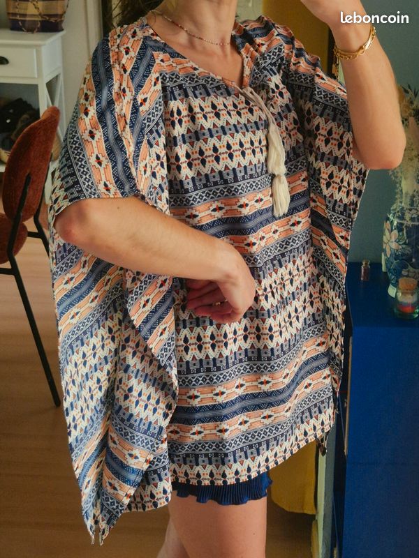 Blouse ethnique bohème légère taille marquée (image 4)