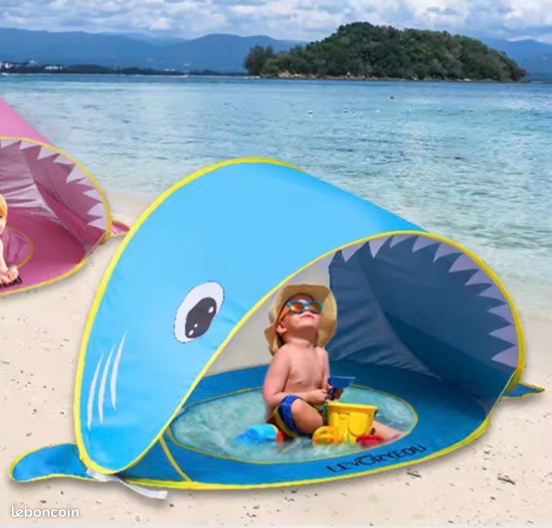 Tente de Plage Pop-Up Vidaxl - Imperméable en Bleu Azur