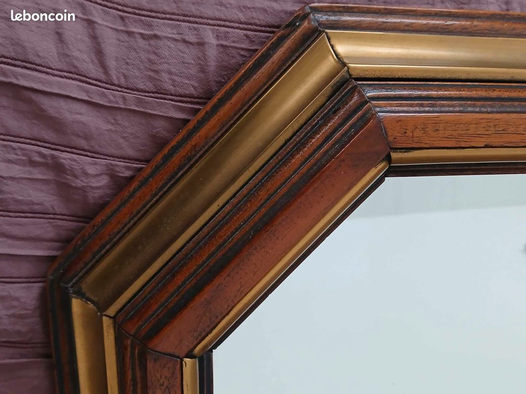 Miroir mural octogonal en bois (image 3)
