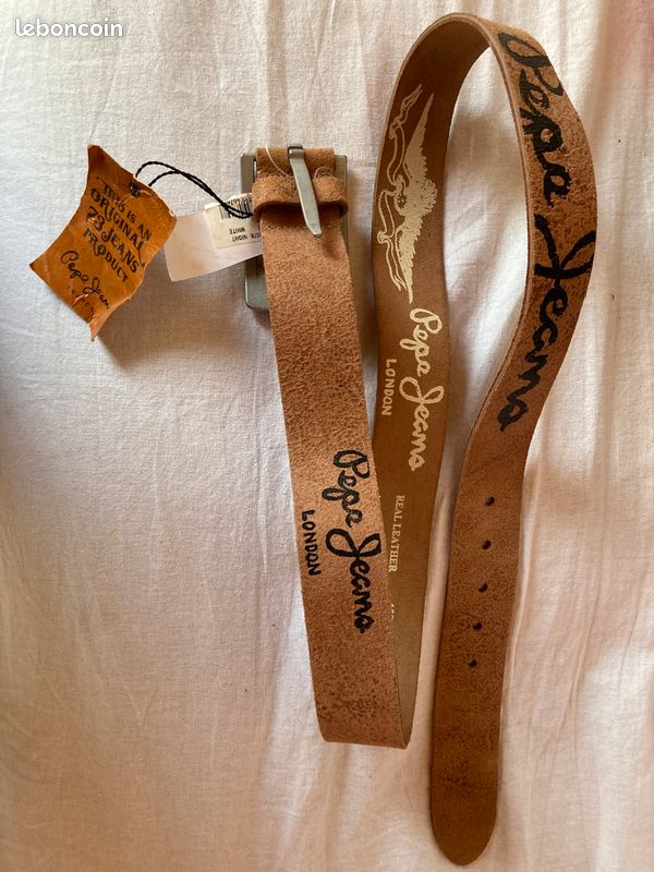 Ceinture élastique Pepe Jeans Femme Bicolore Rose/blanc - Taille S/M - Neuf Avec étiquettes