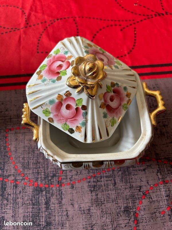 Boîte à bijoux / pot en porcelaine russe vintage (image 3)