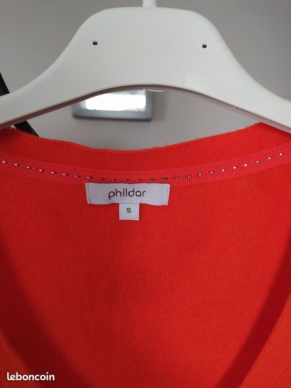 Pull Phildar Orange Taille S - Occasion En Très Bon état - Original