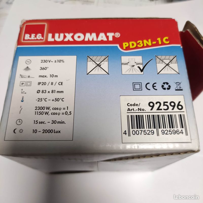 DETECTEUR BEG LUXOMAT PD3N-1C + télécommande (image 4)