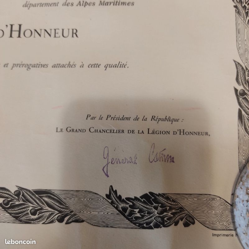 Légion d'honneur de Jean-Charles Léon Papon 1957 (image 5)