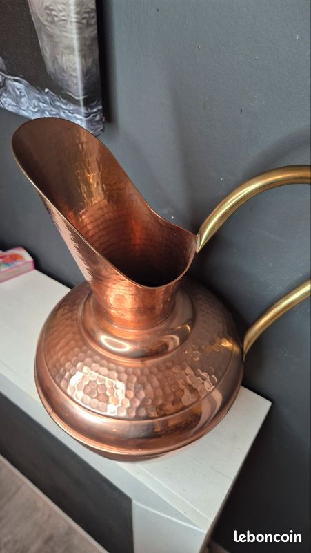 Pichet / Vase Décoratif En Cuivre – Environ 28 Cm De Haut, Occasion