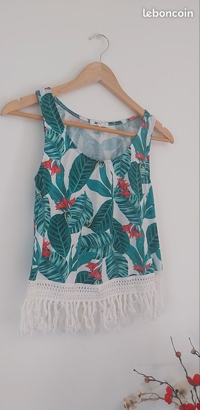 Joli top marcel motifs tropicaux (image 3)