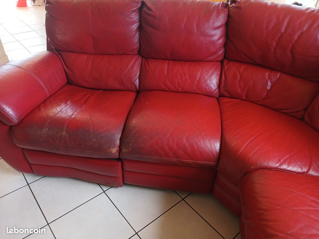 Vend canapé d angle en cuir (image 3)
