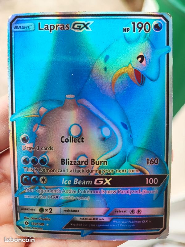 Carte Pokmon Lapras GX HP190 - Collection Carte Pokmon Lapras GX HP190 - Collection