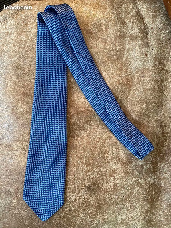 Cravate Homme Optimal, 100% Soie, Tons Bleu Et Gris, Neuve Avec étiquette