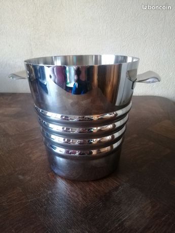 TRÈS JOLI SEAU à glaçons en inox en bon état vintage EUR 18,00 - FR