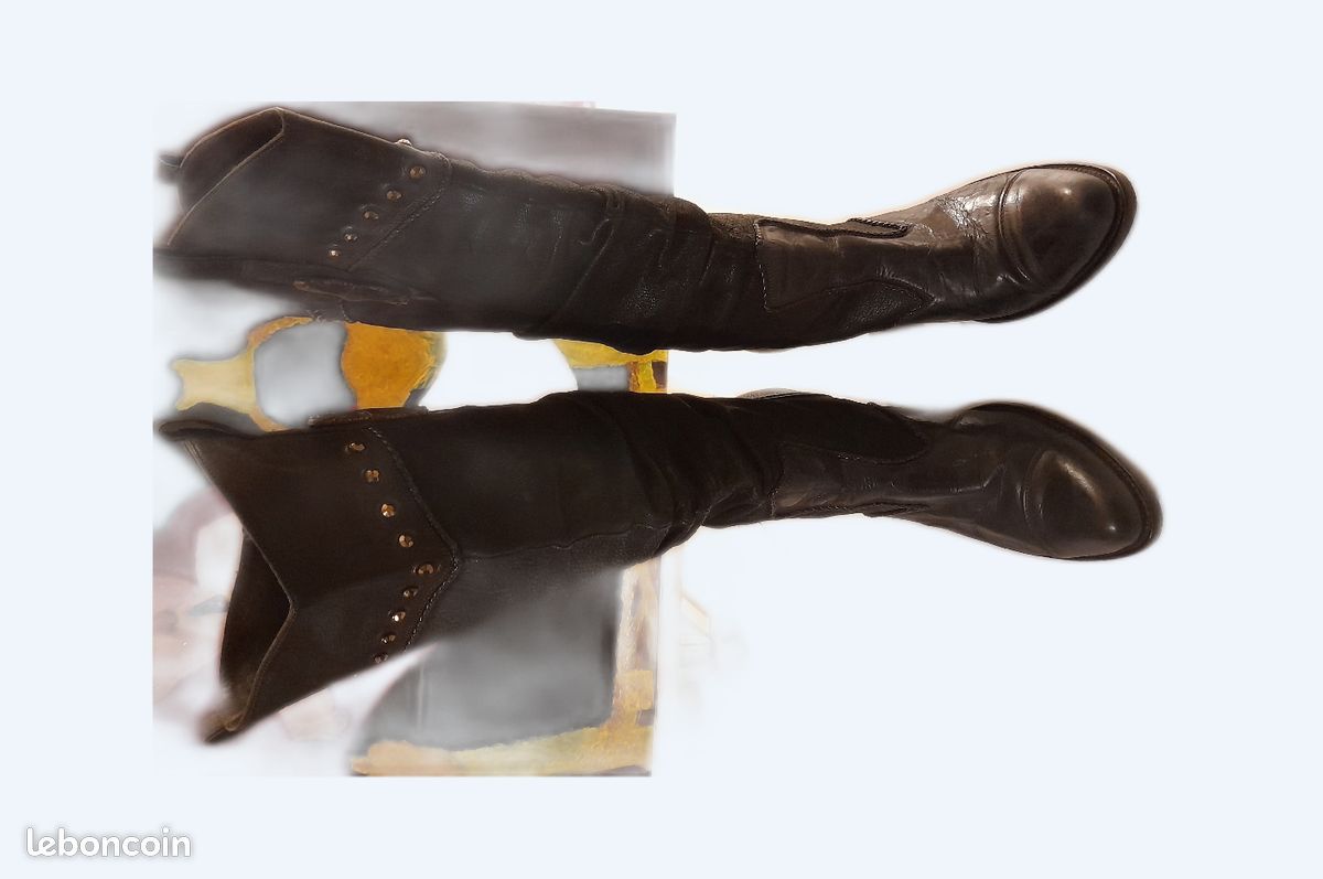 Bottes de cow-boy en cuir (image 1)