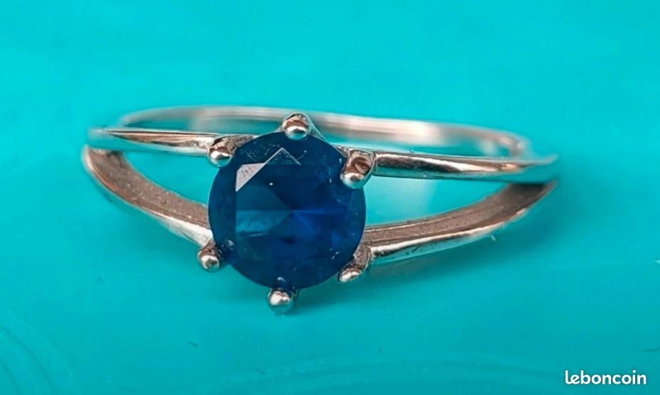 Bague En Argent Massif 925 Avec Zircons - Taille 53, Occasion