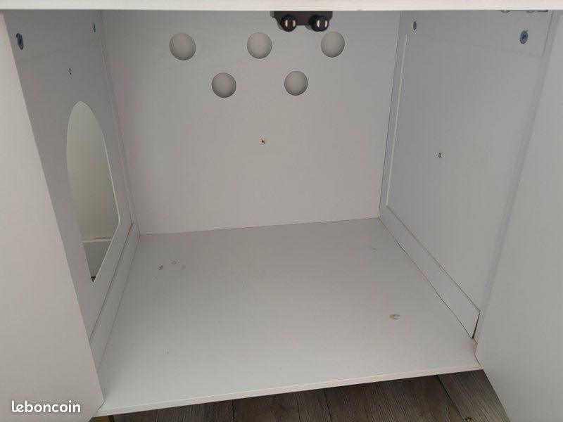 Meuble de litière caché + 2 bacs à litières (image 7)