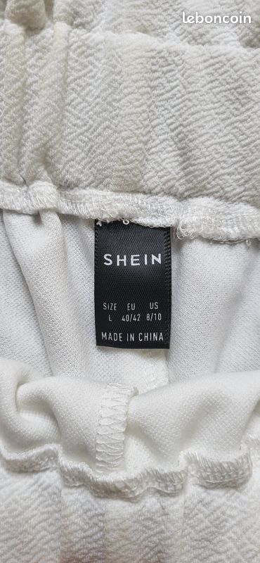 Short blanc taille haute (image 4)