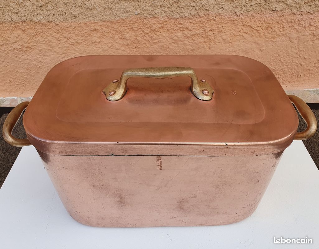 L. ALTIER Braisière en cuivre étamé 5.3 kg ancienne (image 1)