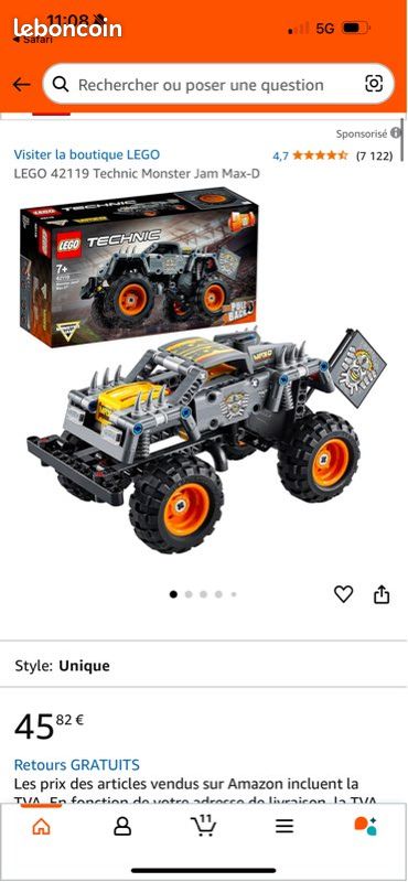 LEGO 42119 Technic Monster Jam Max-D Jeux Jouets