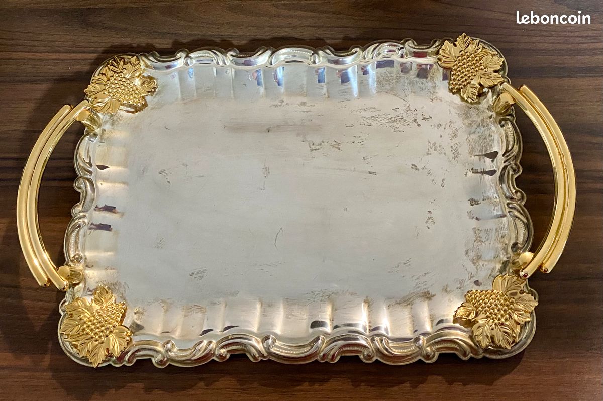 Grand Plateau Inox 2 Poignées 45 Cm